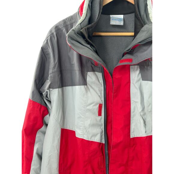 Columbia Bugaboo Interchange Jacket Medium Red Tan Brown Waterproof - Picture 2 of 16